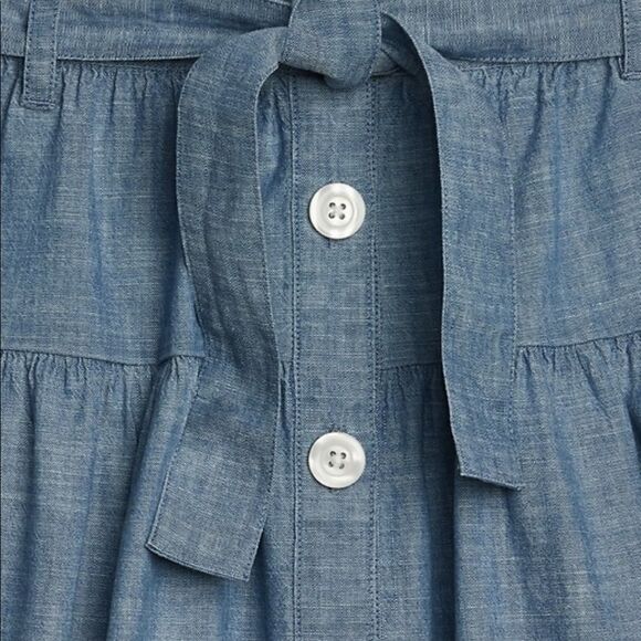 GAP Kids | Blue | CHAMBRAY BUTTON-FRONT SKIRT - Picture 4 of 8